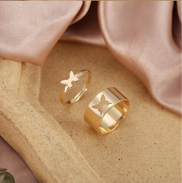 Couple ring set butterfly